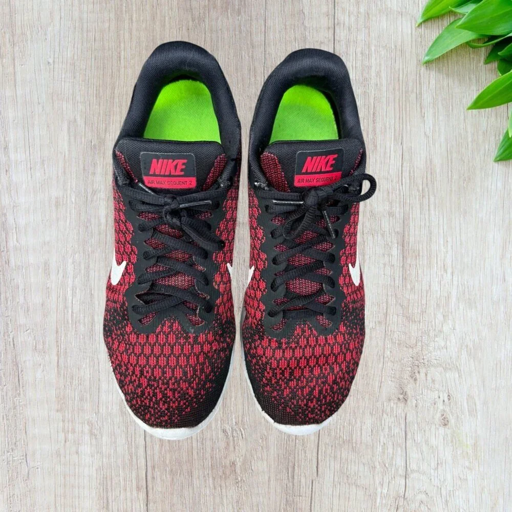 Nike Air Max Sequent 2 Red Black Running Sneakers Men’s Size 8